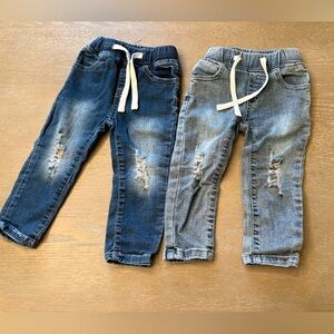 Little Bipsy Blue and Gray Distressed Jeans
